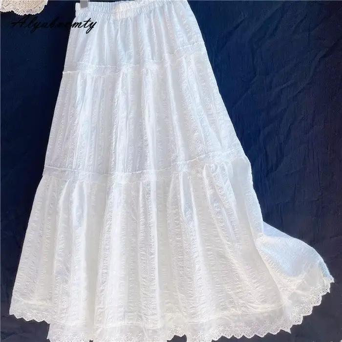Jupe trapèze blanche pour femme