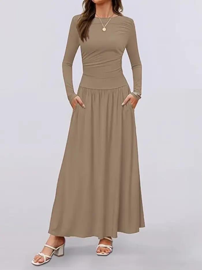 Robe Maxi à manches longues pour femmes