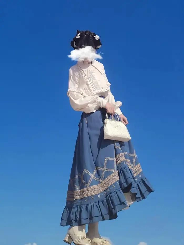 Ensemble jupe taille haute Lolita pour femmes