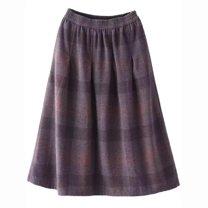 Jupe mini en laine à carreaux chaudes