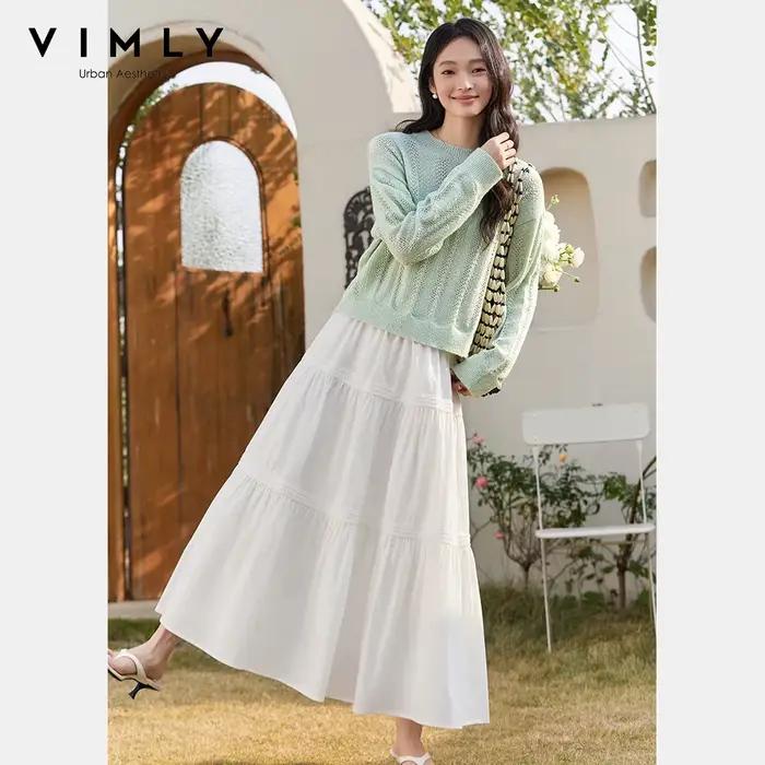 Jupe longue blanche pour femme Vimly