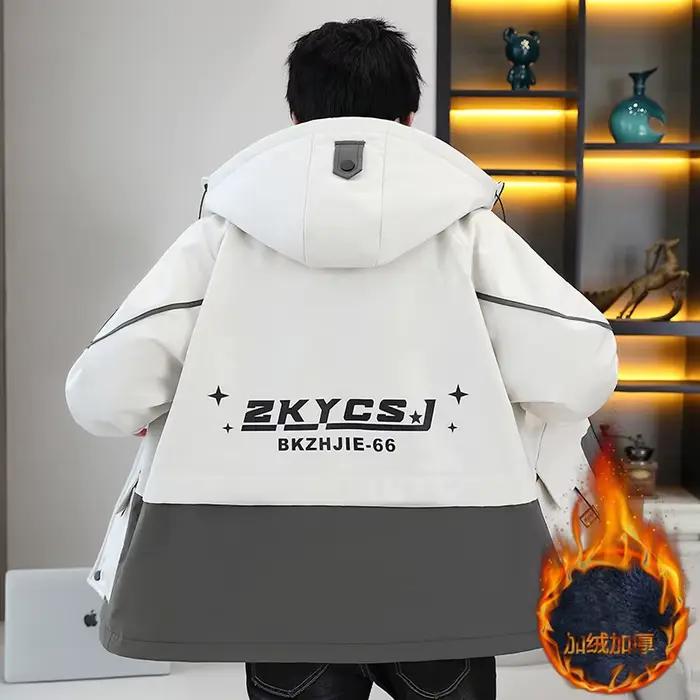Vestes à capuche épaisses et en polaire pour hommes, Parkas chauds d'automne et d'hiver, vêtements d'extérieur pour jeunes, coupe-vent, manteaux amples rembourrés en peluche, 2025