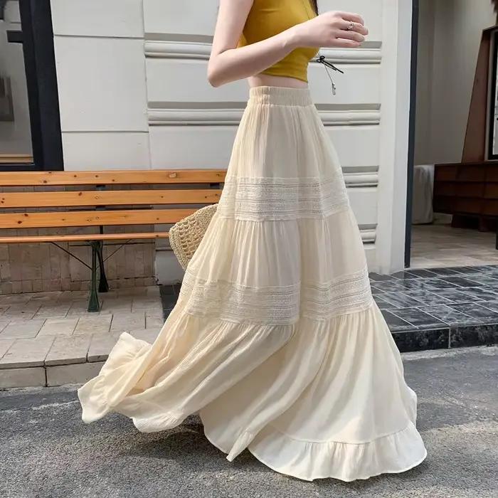 105cm Maxi jupes longues femmes printemps été
