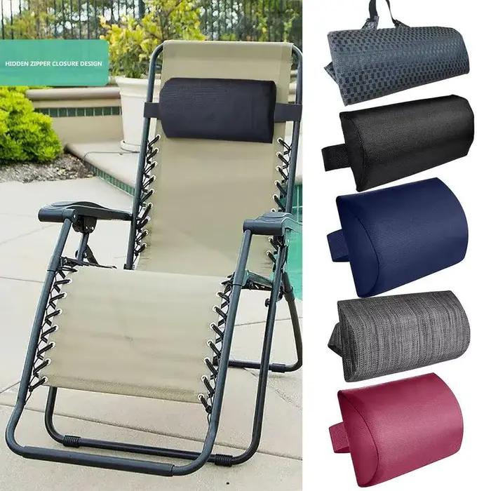 Coussin de chaise longue de jardin, oreiller de cou inclinable, appui-tête, chaise de plage, Camp, terrasse, chaise longue, pause déjeuner, oreiller de repos