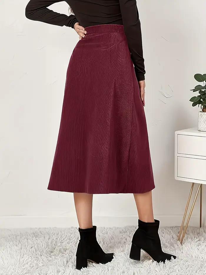Demi-jupe tissée rouge élégante pour femmes