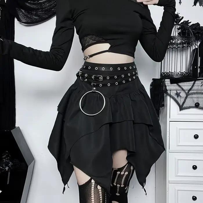 Mode d'été jupes courtes nouvelles femmes Sexy gothique Punk
