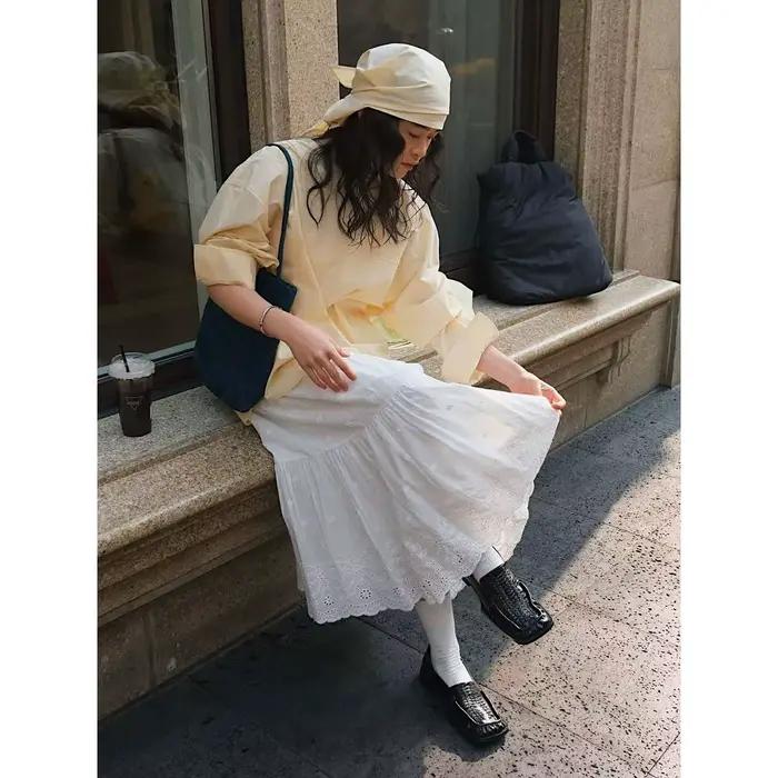 Jupe longue blanche d'été 2026 pour femme
