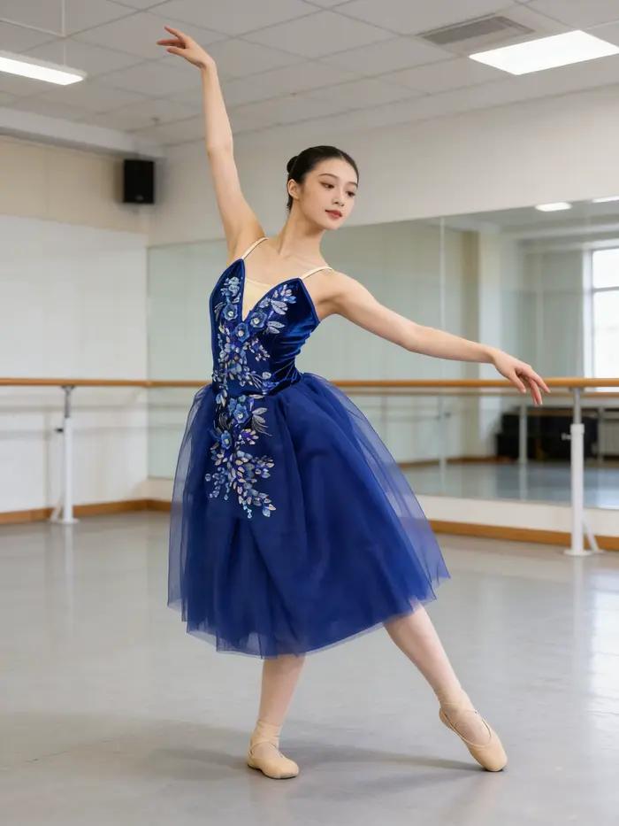 Robe longue bleue de ballerine pour adultes