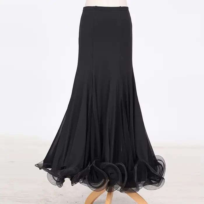 Jupe de danse de salon moderne pour femmes polyester élasthanne couleurs variées blanc beige brun orange rose occasions spéciales compétitions spectacles soirées dansantes