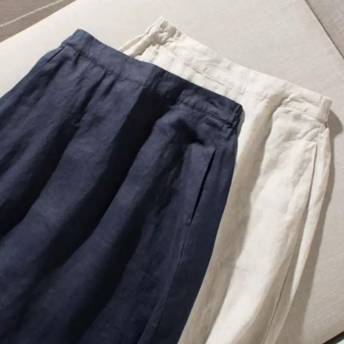 Jupes de base en coton et lin pour femmes