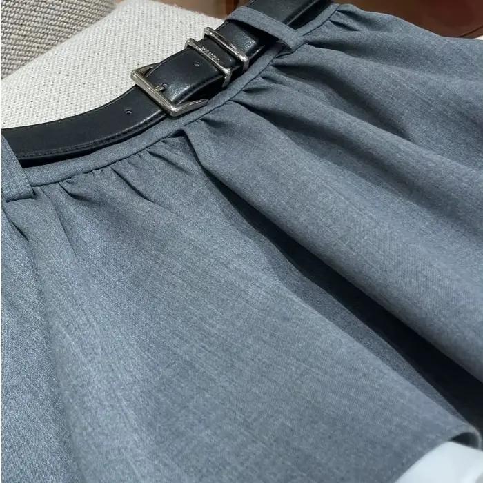 Jupe-culotte grise bouffante