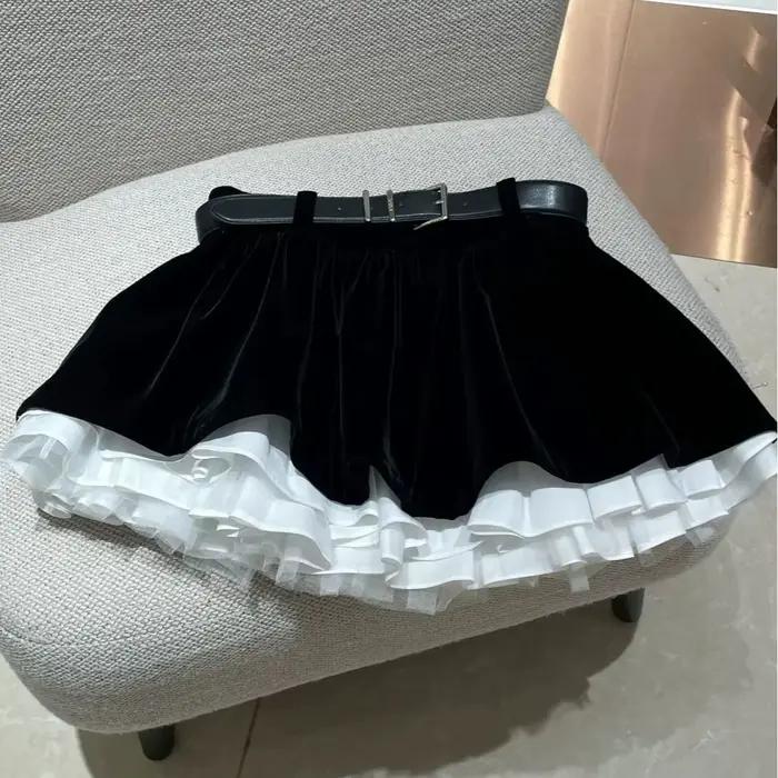 Jupe plissée style doux et épicé pour femme, nouvelle collection printemps, coupe amincissante, jupe mi-longue en tissu polyester