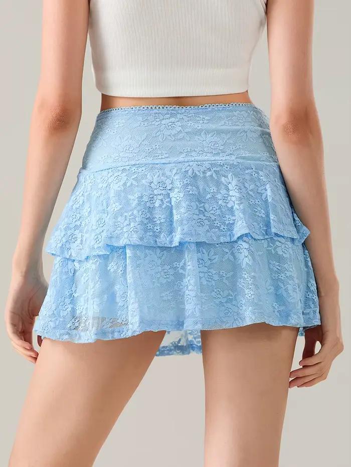 Mini jupe en dentelle pour femmes