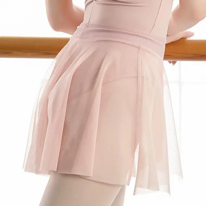 Nouvelle jupe courte en tulle rose à taille haute pour femme
