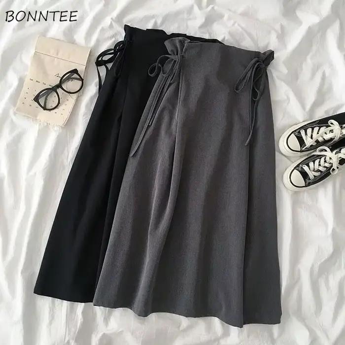 Jupes taille haute à lacets pour femmes