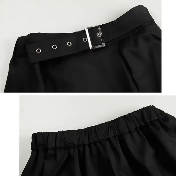 Jupes trapèze taille haute pour femmes, streetwear, nœud fendu sur le côté, rétro, sexy, irrégulier, élégant, nouveau design de mode, chaud, été