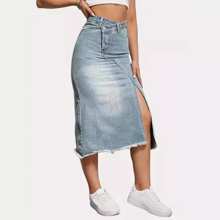 Jupe longue en jean pour femme 2026