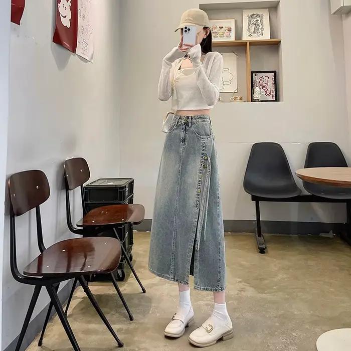 Nouvelle jupe en jean chinoise pour femme