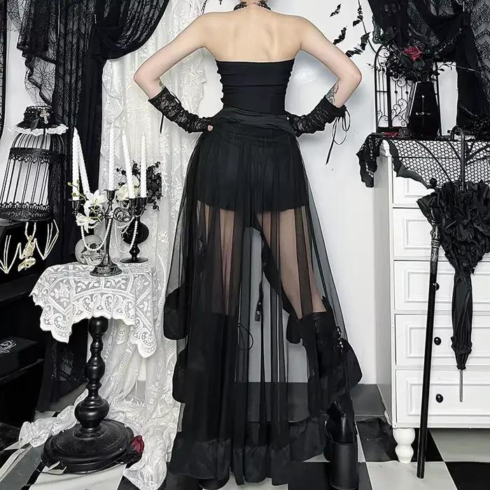 Jupe Maxi irrégulière Punk Grunge