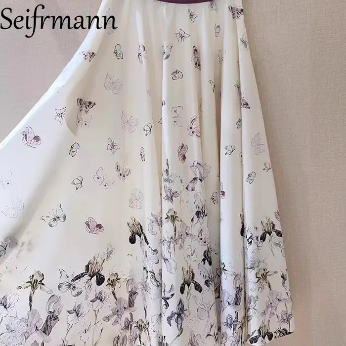 Jupe Iris Papillon en Coton Seifrmann Mode Élégante et Décontractée Pour Femmes Occasions Spéciales Plage