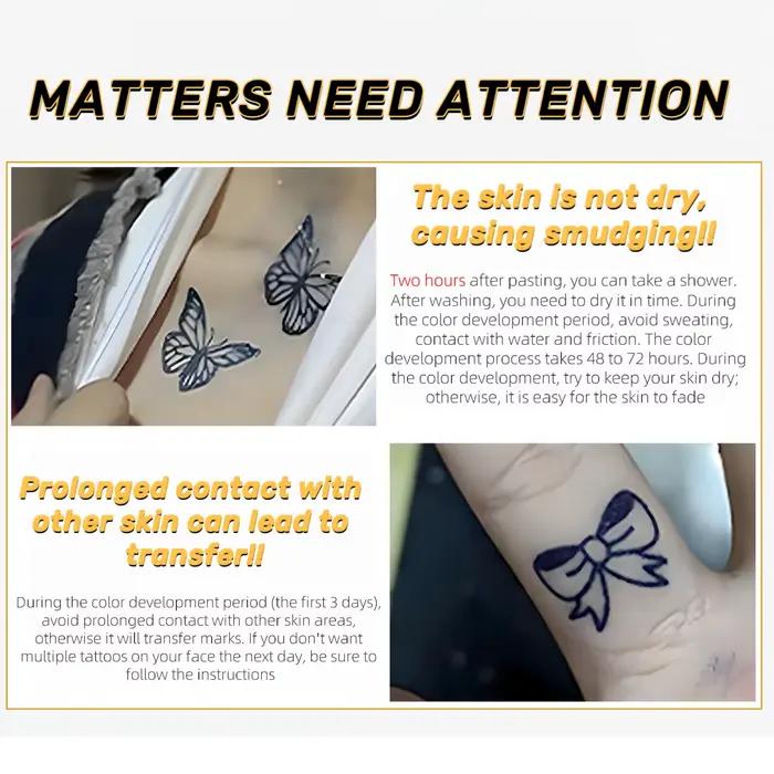 Autocollants de tatouage semi-permanents imperméables Love Butterflies, nouvelle collection, durent 10 à 12 jours