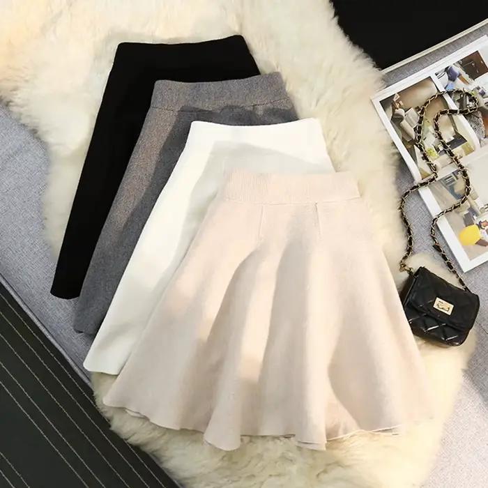 Mini jupe courte tricotée pour femme