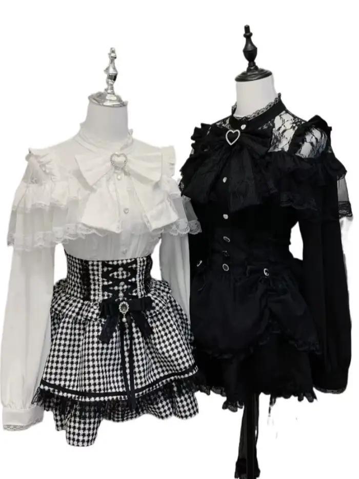 Jupe à carreaux Lolita japonaise pour femmes