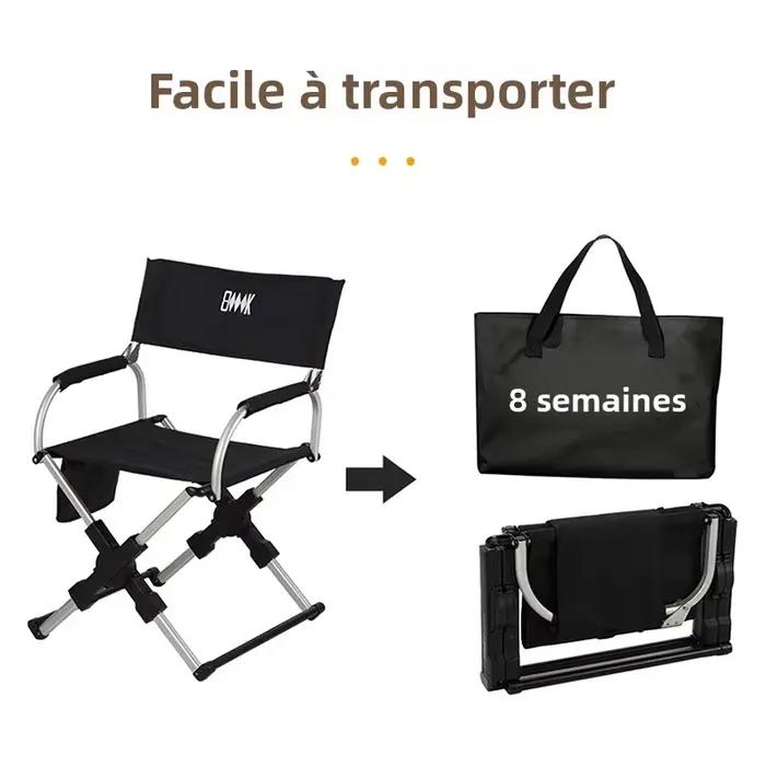 Chaise de directeur pliable d'extérieur, chaise de Camping plage pêche en alliage d'aluminium voyage randonnée pique-nique siège meubles de voyage