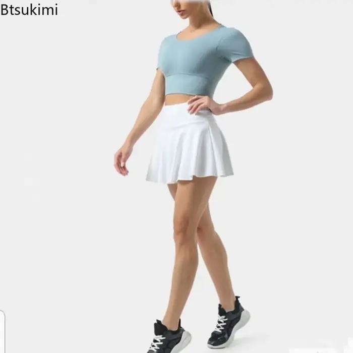 Nouvelle jupe de tennis taille haute pour femme