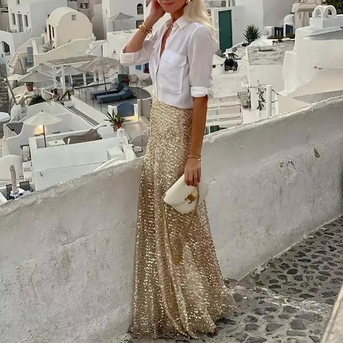 Jupes longues à paillettes pour femmes