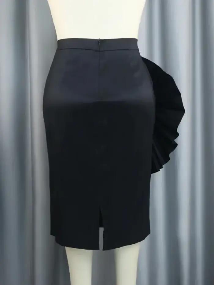 Jupe empire personnalisée rouge appliques brillantes haute taille soirée cocktail haut de gamme pour femmes occassions spéciales
