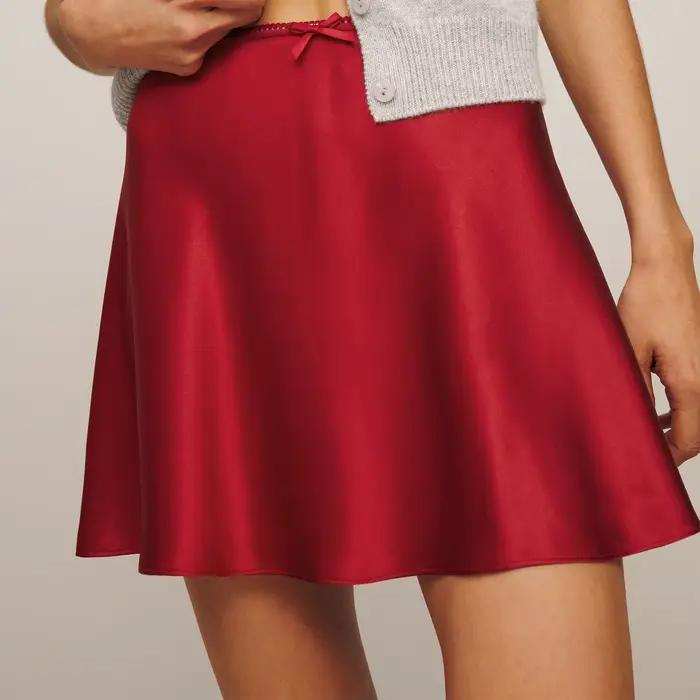 InjSatin-Mini jupe en dentelle taille haute pour femme