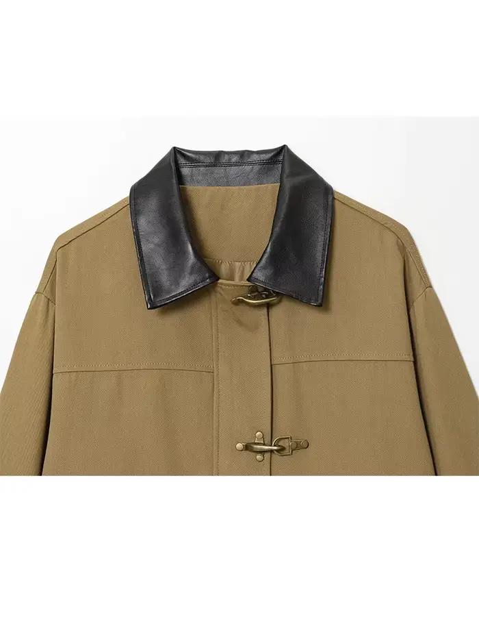 HH automne femme mode Style de rue solide veste femmes vêtements de travail vestes manches longues col rabattu poches manteaux à glissière