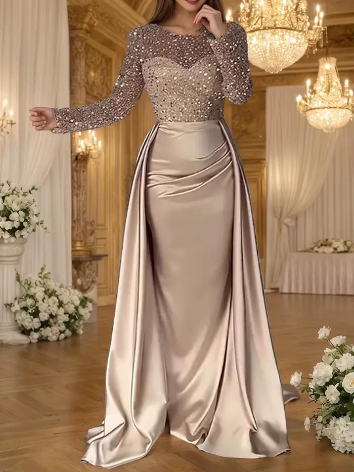 Robe de soirée glamour à paillettes pour femmes