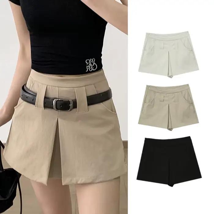 Jupe mini taille haute coupe trapèze pour femme