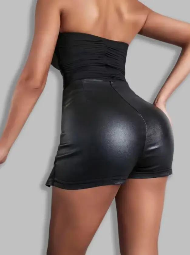 Jupes Sexy taille haute en cuir PU pour femmes