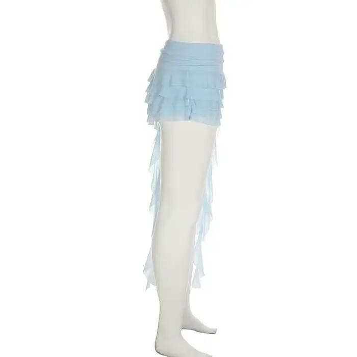 Mini jupe taille haute en maille pour femmes