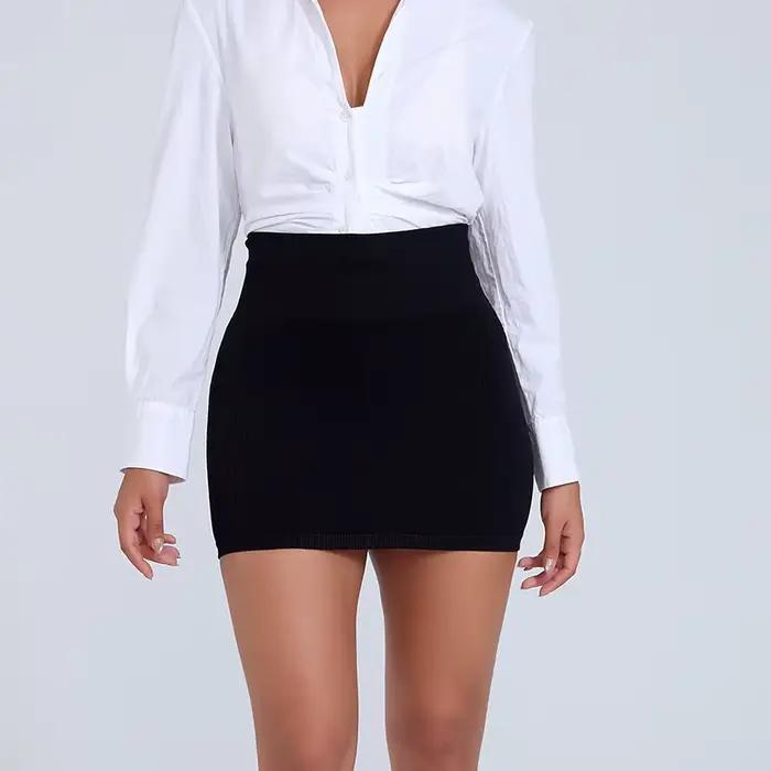 Mini jupe élastique taille haute pour femmes d'affaires
