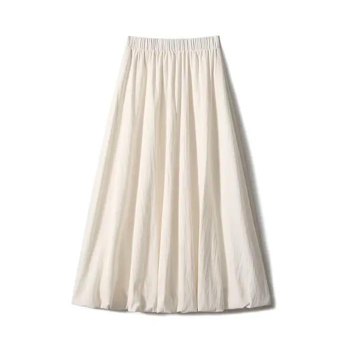 Jupe longue blanche à fleurs pour femmes