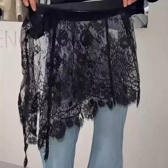 Jupe en dentelle patchwork pour femme
