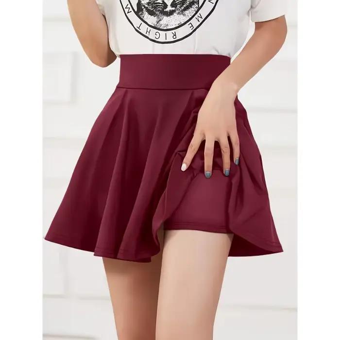 Women's Half Body Skirt Sweet Style Slim Knit Solid Colour A-line