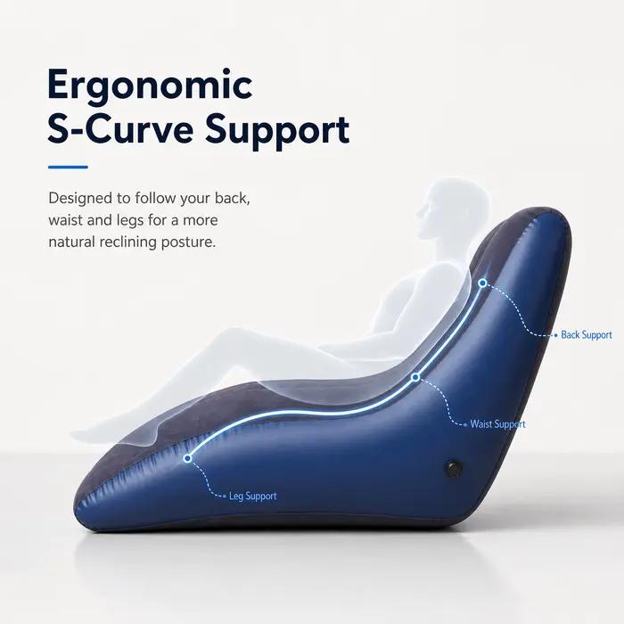 Fauteuil de salon ergonomique en forme de S pour intérieur, canapé paresseux individuel, fauteuil inclinable confortable pour balcon, salon, chambre à coucher