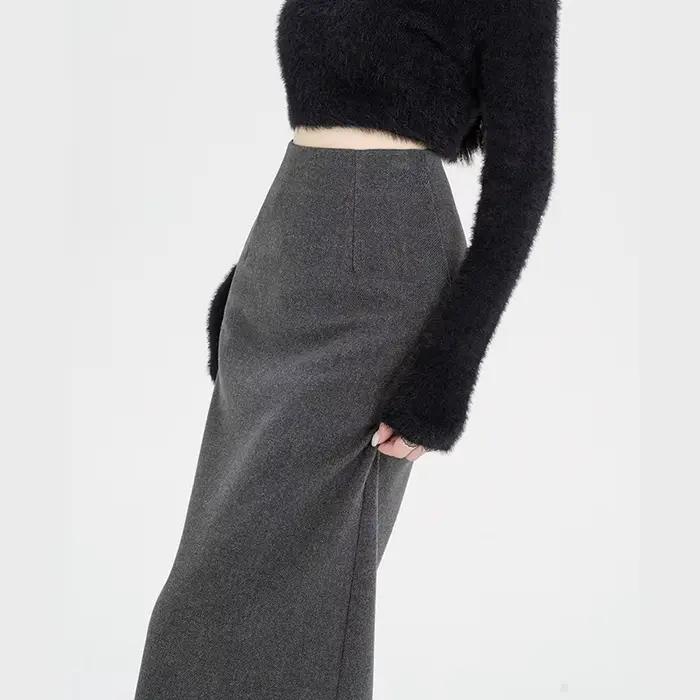 Jupe longue droite en forme de A pour femme