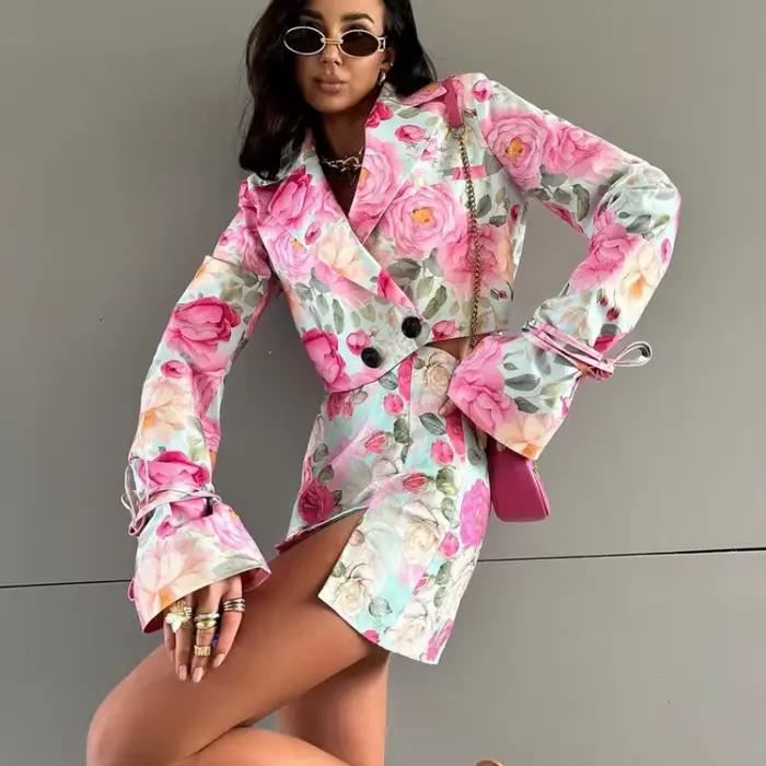 Tenue jupe imprimée florale pour femmes
