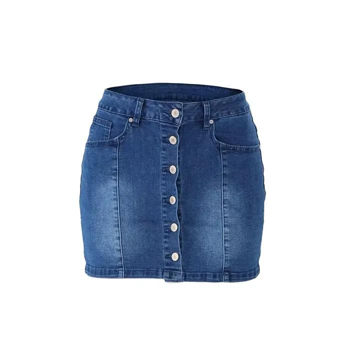 Jupe en jean moulante à taille haute pour femme