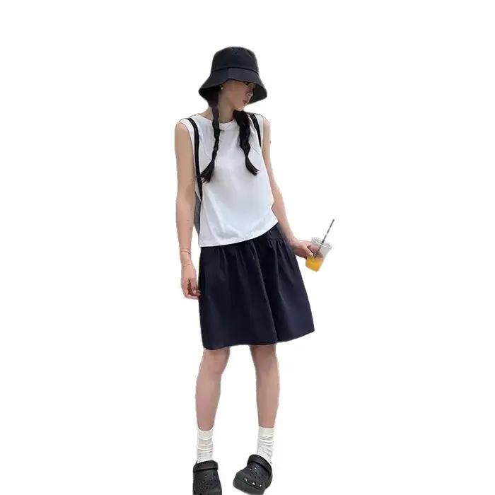 Mini-jupe décontractée à taille élastique pour femme