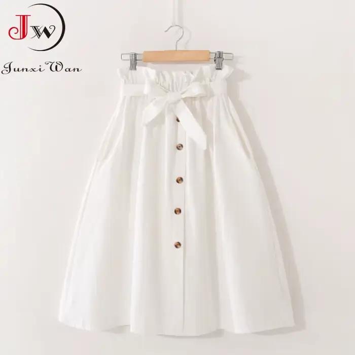 Jupe mi-longue en coton pour femmes