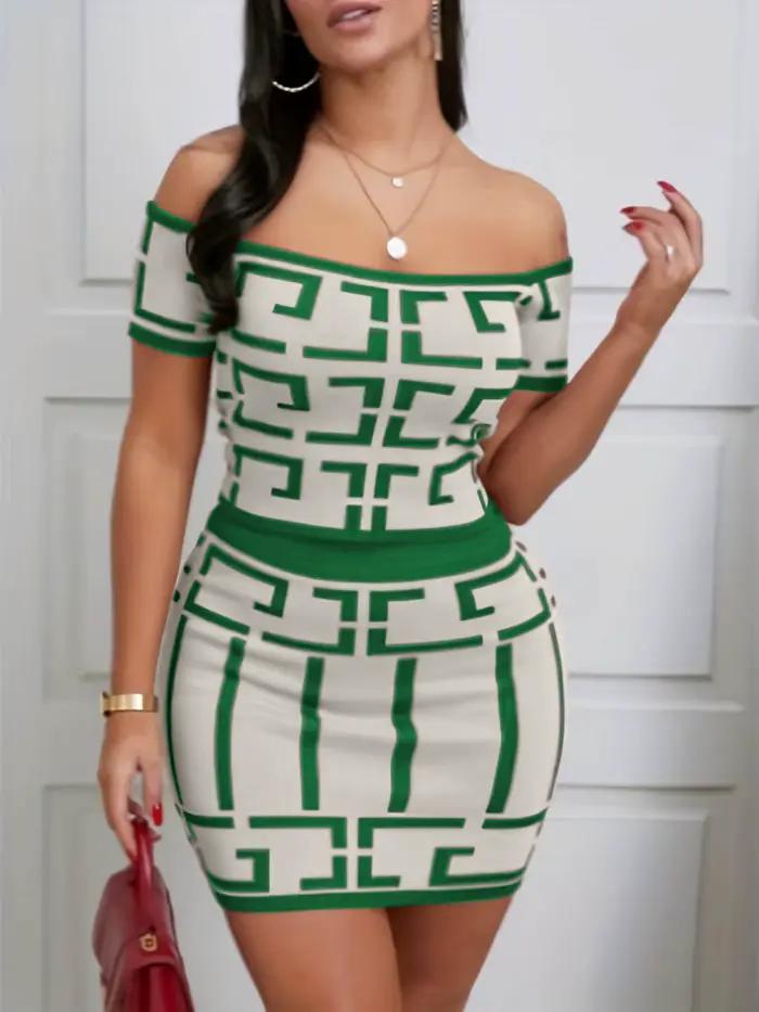 Ensemble haut court et jupe courte moulante pour femme