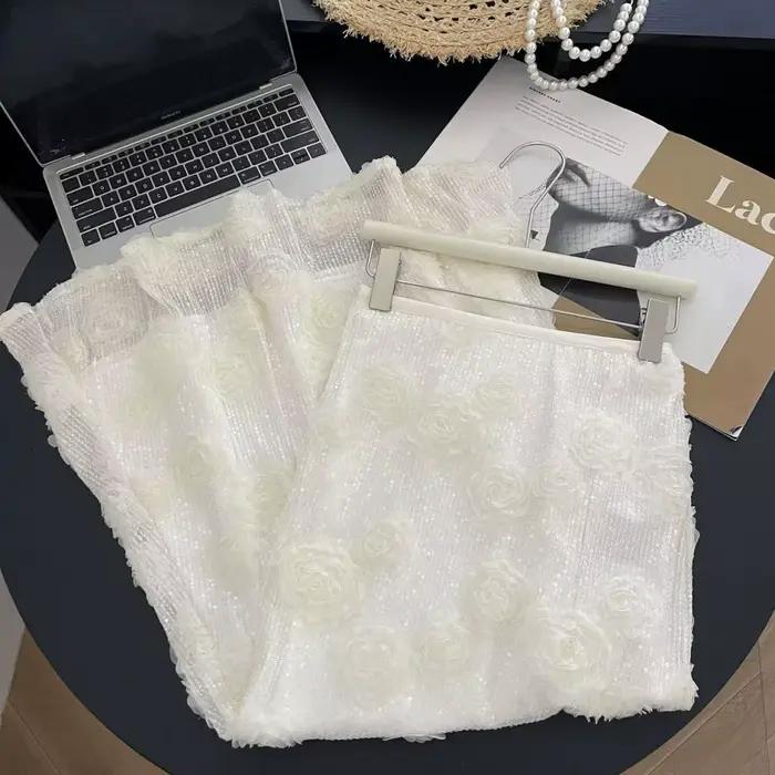 Jupe longue sirène à sequins pour femme