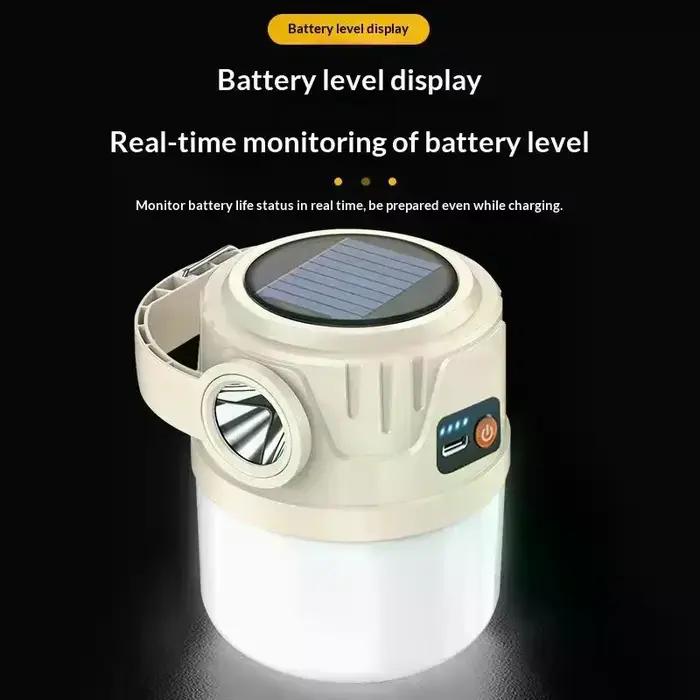 Lumière de Camping longue Endurance à énergie solaire, Supports de charge de Type C, lumière de tente Portable d'extérieur, crochet de lumière de secours